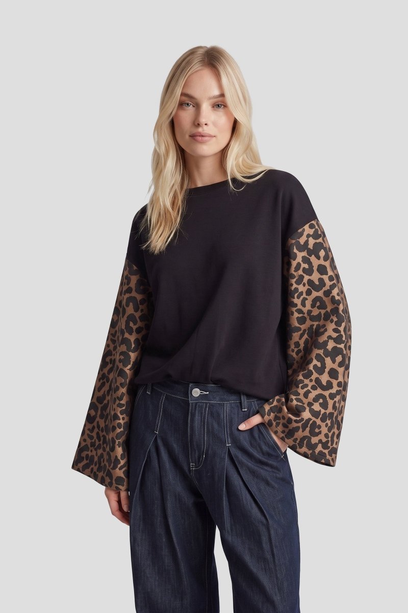 Fluresk Liana sweater in black/light camel | Jo&Co Club