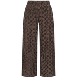 Bruine wijde broek met reliefstructuur, productfoto | Fluresk Loa pants | Jo&Co Club