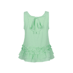 Top top Vivid Green - mouwloze vichyruit top met ruches en strik op de rug | Jo&Co Club