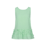 Top top Vivid Green – mouwloze top met ruitpatroon en ruches aan de zoom | Jo&Co Club