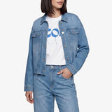 Lichtblauwe jeans met wijde rechte pijpen, detailfoto | Fluresk Malti pants | Jo&Co Club