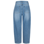 Lichtblauwe jeans met wijde rechte pijpen, productfoto achterzijde | Fluresk Malti pants | Jo&Co Club