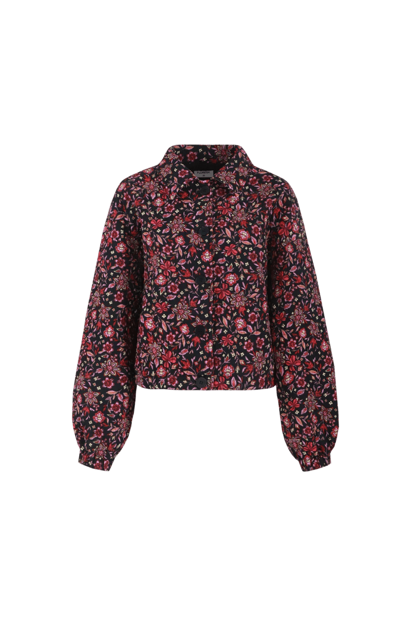 Fluresk Maribel Jacket damesjas voorkant gebloemde jas met knopen