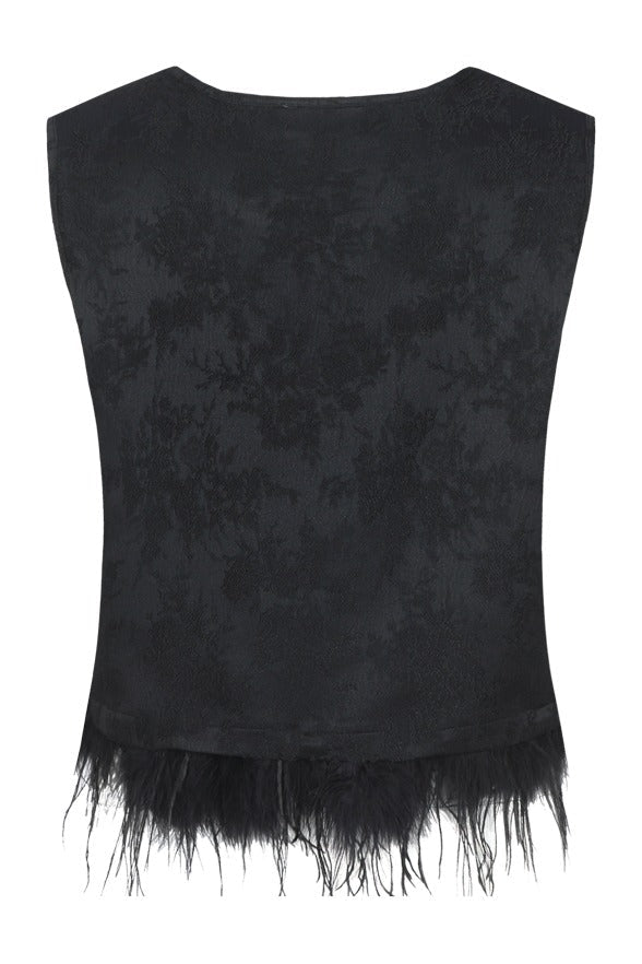 Achterkant top met veren Fluresk Ilfa | Jo&Co Club