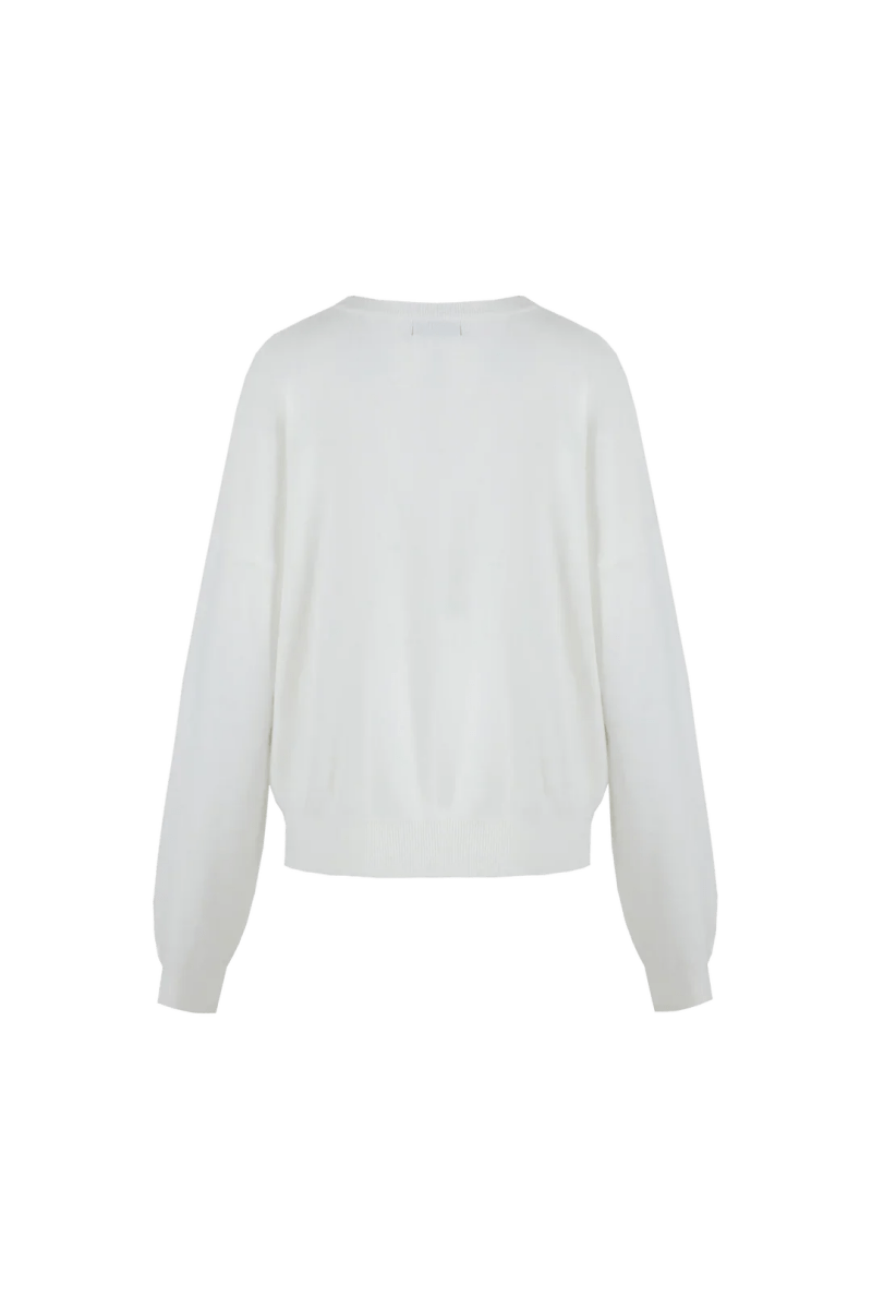 Fluresk Veraline knit sweater dames trui achterkant wit 