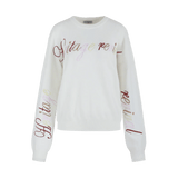 Fluresk Veraline knit sweater wit met tekst voorkant