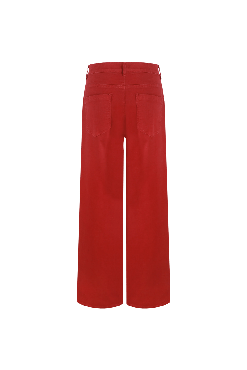 Fluresk Verina Pants achterkant rode damesbroek