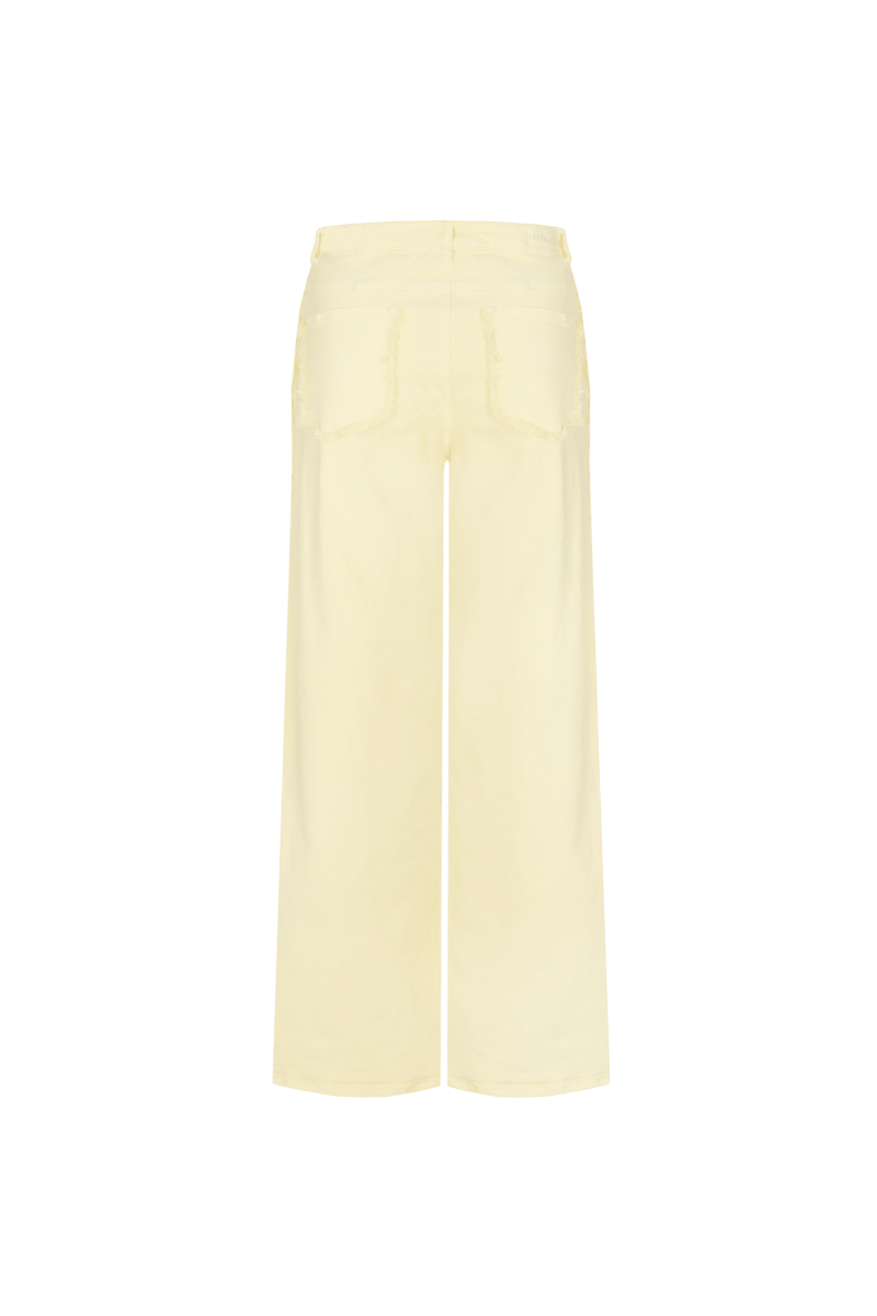 productfoto fluresk verina pants butter yellow high-waist wide-leg dames