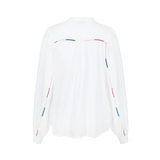 Fluresk Yailin Blouse | Offwhite in Helderwit, Rechte, ruime pasvorm met volumineuze mouwen