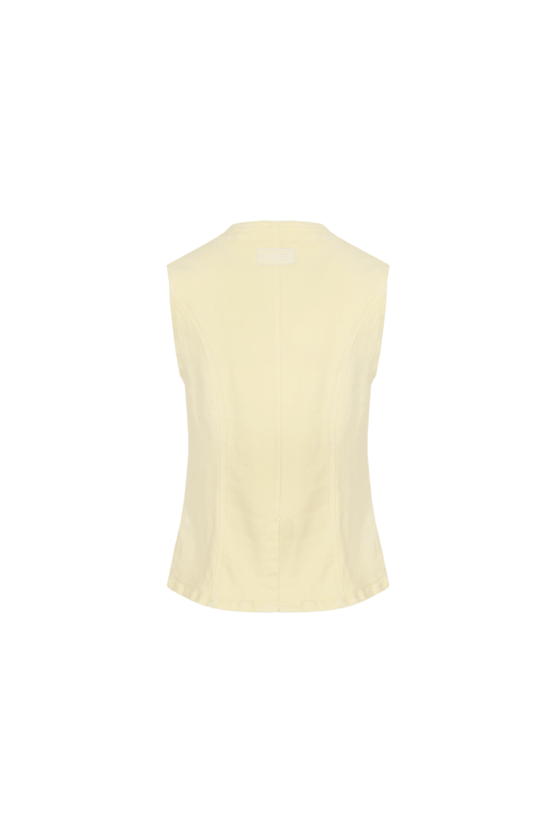 Fluresk Zeni Gilet | Vanilla in Licht pastelgeel, Getailleerd