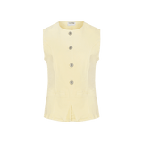Fluresk Zeni Gilet | Vanilla in Licht pastelgeel, Getailleerd
