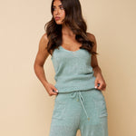 Top HEYB Club Charly Top Azure Blue – sprankelende top met V-hals en spaghettibandjes | Jo&Co Club