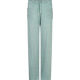 Broek HEYB Club Charly Trousers azurblauw – glitterbroek met rechte pijpen en strikkoord | Jo&Co Club