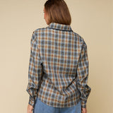 Achterkant of detail geruite blouse met glans HEYB Club Sylvie | Jo&Co Club