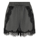 Productfoto grijze krijtstreep short met zwart kant HEYB Club Flo | Jo&Co Club