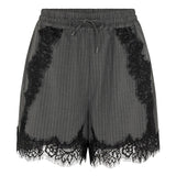 Productfoto grijze krijtstreep short met zwart kant HEYB Club Flo | Jo&Co Club