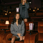 Campagnebeeld HEYB Club FW26: krijtstreep short met kant HEYB Club Flo met blazer | Jo&Co Club
