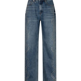 Productfoto straight jeans met strass steentjes HEYB Club NY | Jo&Co Club