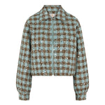 Productfoto blauw-bruin tweed jasje met pailletten HEYB Club Romee | Jo&Co Club