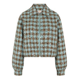 Productfoto blauw-bruin tweed jasje met pailletten HEYB Club Romee | Jo&Co Club