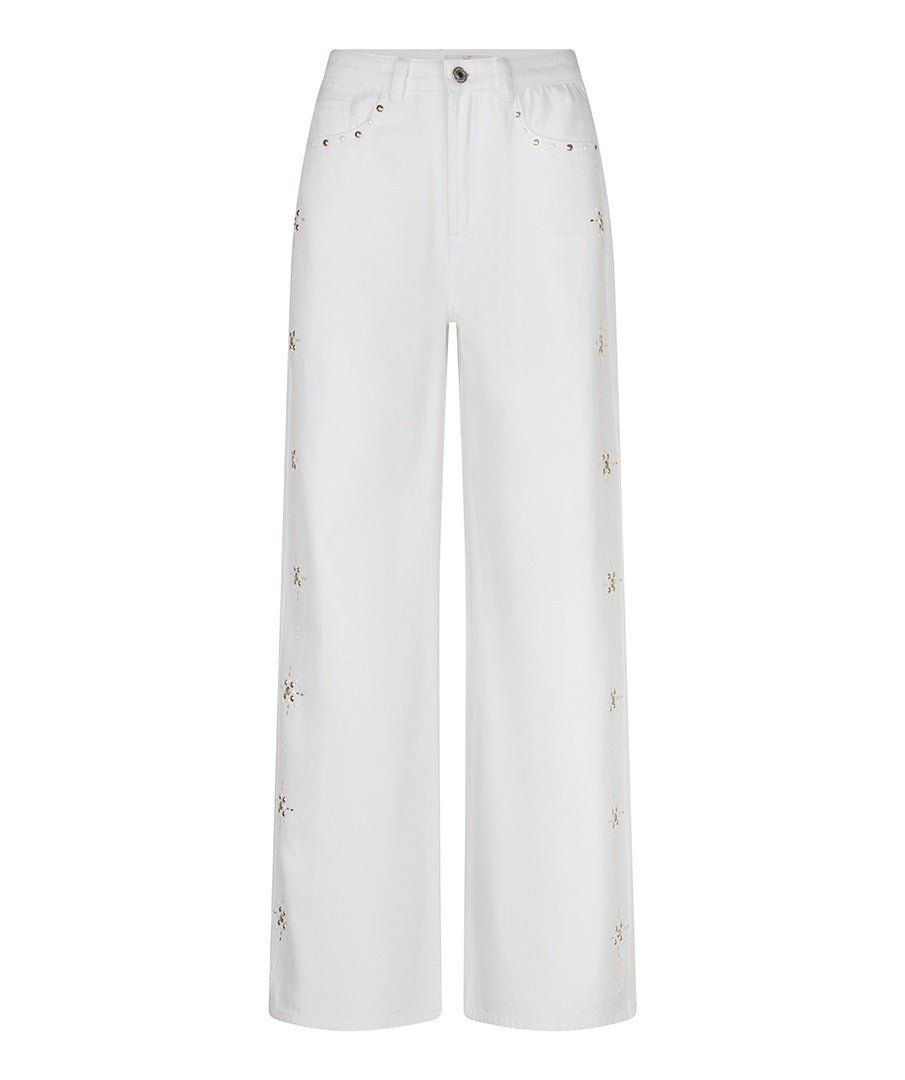 Productfoto witte jeans met sterretjes HEYB Club Snow White | Jo&Co Club