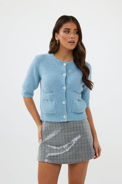 HEYB Paris Cardigan Blauw – Vesten van HEYB, kleur S, maat | Jo&Co