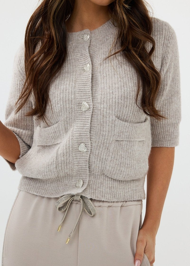 HEYB Paris Gardigan Grijs – Jassen van HEYB, kleur S, maat | Jo&Co