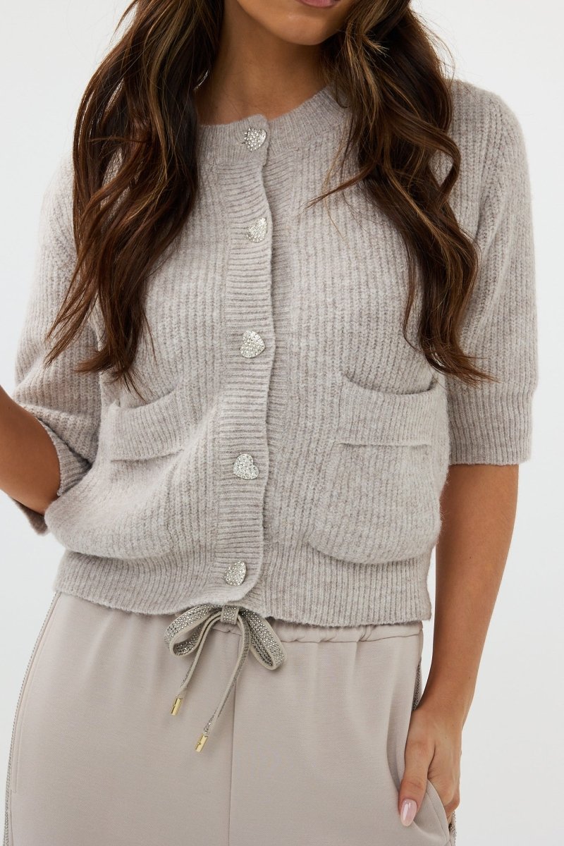 HEYB Paris Gardigan Grijs – Jassen van HEYB, kleur S, maat | Jo&Co