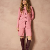 Blazer Kimi - Structure Tailored Koraalroze – Roze pak met blazer en shorts | Jo&Co Club