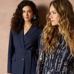 Ivy - Double Breasted Belted Dark Blue | Jo&Co Club