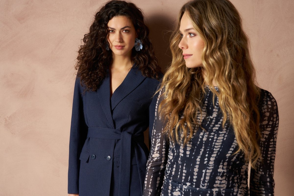 Ivy - Double Breasted Belted Dark Blue | Jo&Co Club