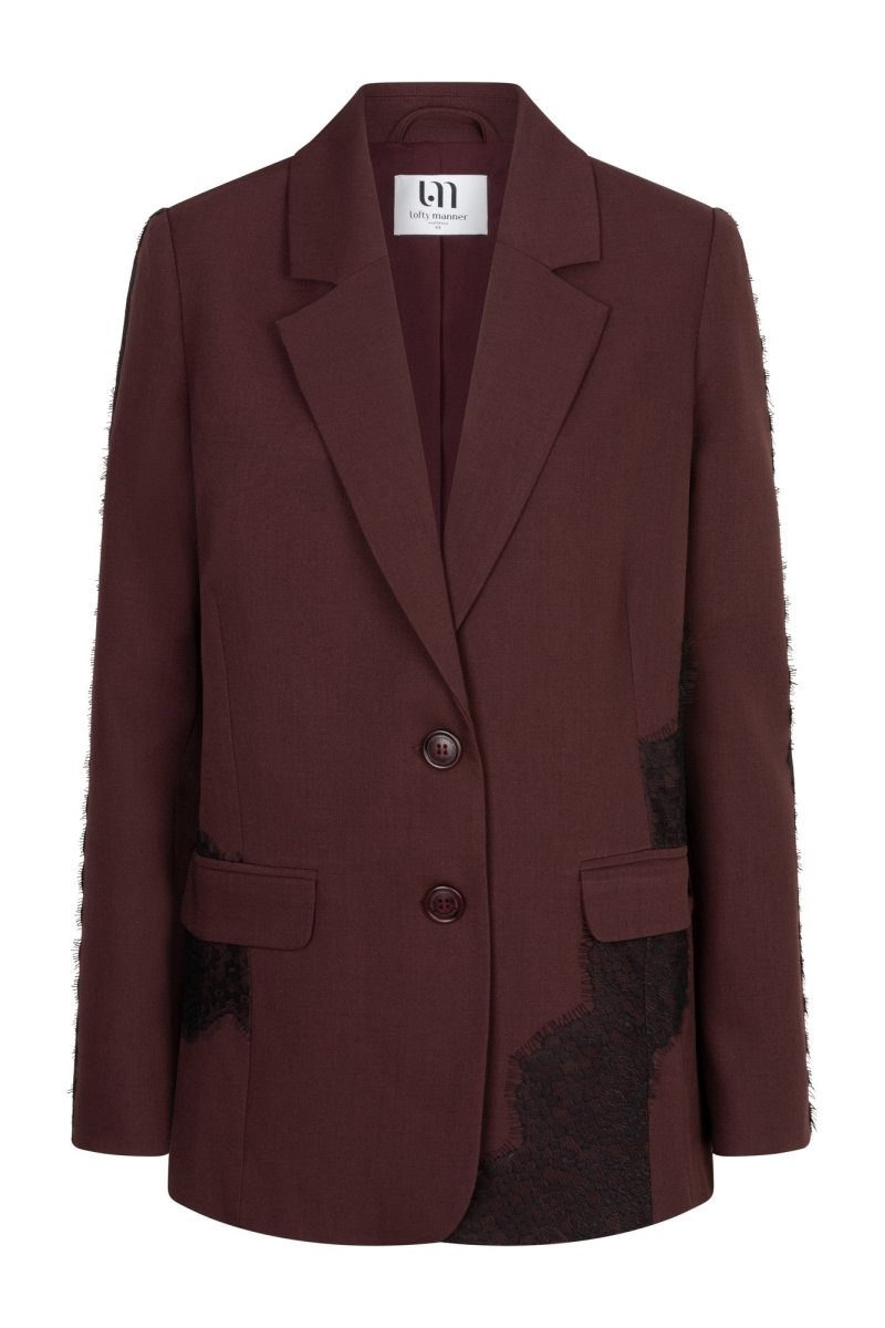 Productfoto blazer met kant Lofty Manner Kae, voorkant | Jo&Co Club