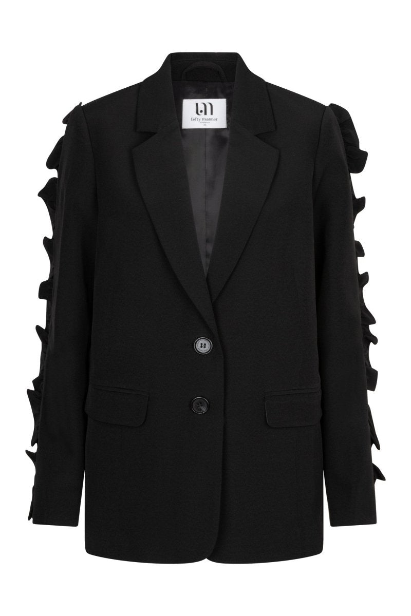 Productfoto blazer met ruches Lofty Manner Jadie, voorkant | Jo&Co Club