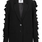 Productfoto blazer met ruches Lofty Manner Jadie, voorkant | Jo&Co Club