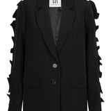 Productfoto blazer met ruches Lofty Manner Jadie, voorkant | Jo&Co Club