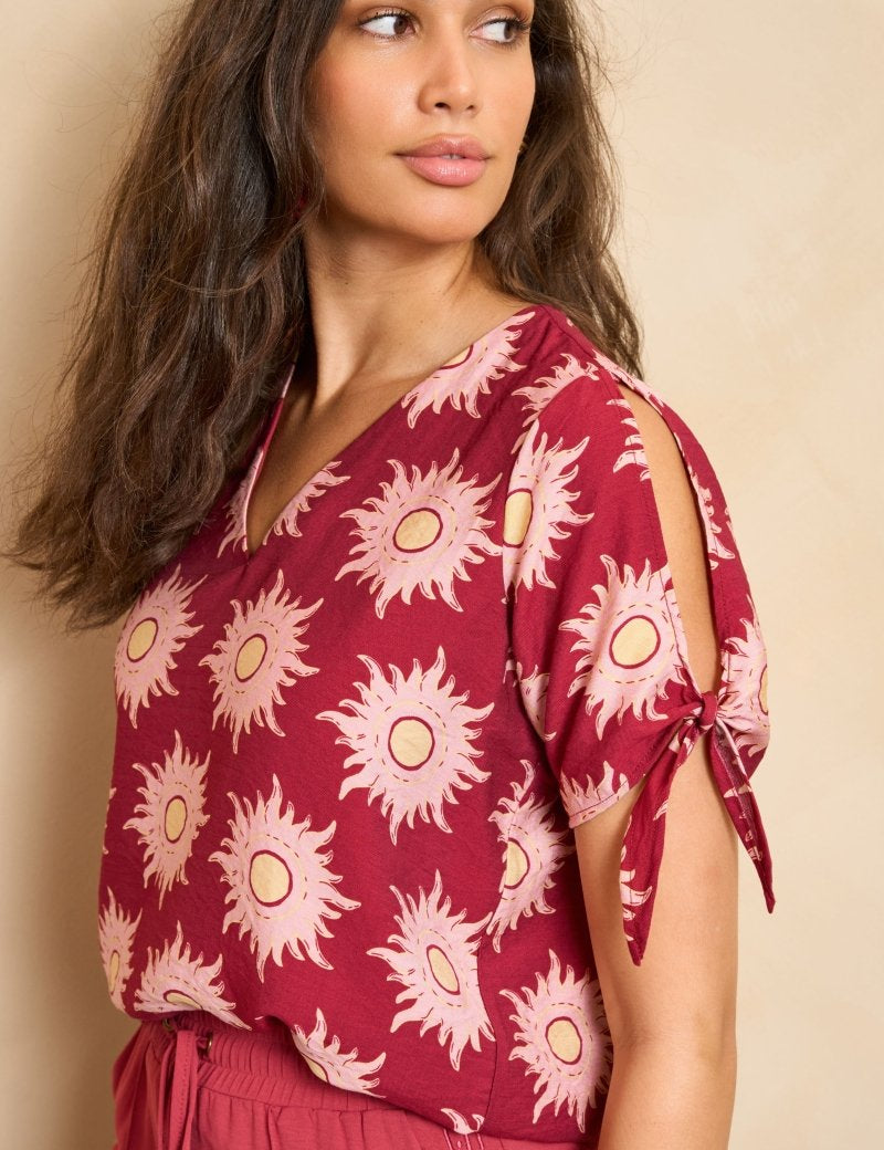 Lofty Manner Blouse Elowen | Multi Brique – Blouses van Lofty Manner, kleur 34/XS, maat | Jo&Co Club