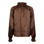 Lofty Manner Blouse Tyra bruin – Blouses van Lofty Manner, kleur XS, maat | Jo&Co