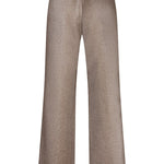 Achterkant taupe broek Inna – elastische tailleband en achterzak | Jo&Co Club