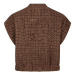 achteraanzicht van bruin tweed gilet van Lofty Manner