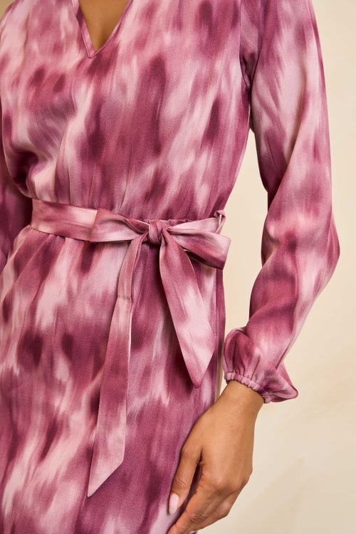 Lofty Manner Dress Alou | Mauve Ombre in Diep auberginepaars en lila-roze, getailleerd
