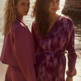 Lofty Manner Trouser Junae | Mauve pink in Gedempte oudroze-aubergine, wide leg