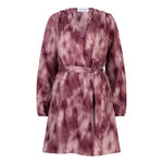 Lofty Manner Dress Alou | Mauve Ombre in Diep pruimpaars en gebroken wit, getailleerd