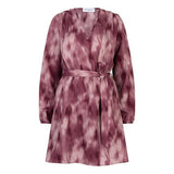 Lofty Manner Dress Alou | Mauve Ombre in Diep pruimpaars en gebroken wit, getailleerd