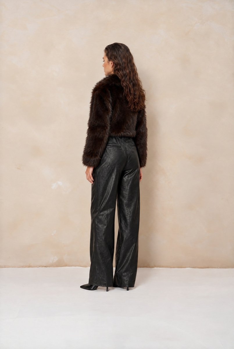 Achterkant fake fur jas Lofty Manner Kaia | Jo&Co Club