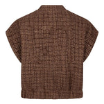 achteraanzicht van bruin tweed gilet van Lofty Manner
