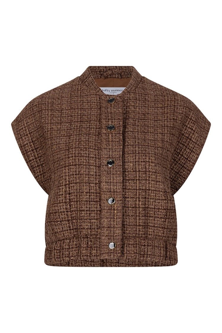 voorkant van gilet lofty manner bruin