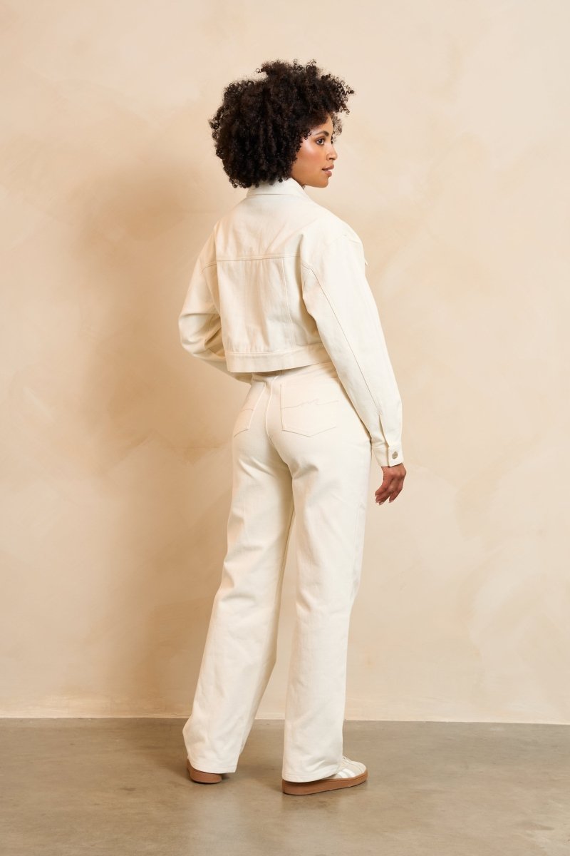 Lofty Manner Jacket Iselin | Ecru in zachte, warme tint gebroken wit, ook wel, losvallend