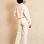 Lofty Manner Jacket Iselin | Ecru in zachte, warme tint gebroken wit, ook wel, losvallend