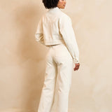 Lofty Manner Jacket Iselin | Ecru in zachte, warme tint gebroken wit, ook wel, losvallend