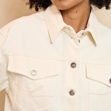 Lofty Manner Jacket Iselin | Ecru in Ecru, Recht model met een enigszins relaxte pasvorm